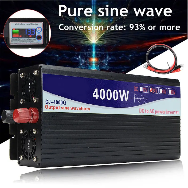 Car Inverter Intelligent Solar Pure Sine Wave Inverter 12V/24V To 110V 5000W/6000W Power Converter Digital Display For Home
Car Inverter Intelligent Solar Pure Sine Wave Inverter 12V/24V To 110V 5000W/6000W Power Converter Digital Display For Home
