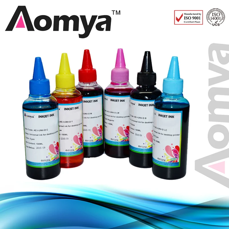 

Aomya 6 Colors x 100ml Specialized Refill Ink Kits Compatible For HP 177 Designjet 130 30 90 Inkjet Printer