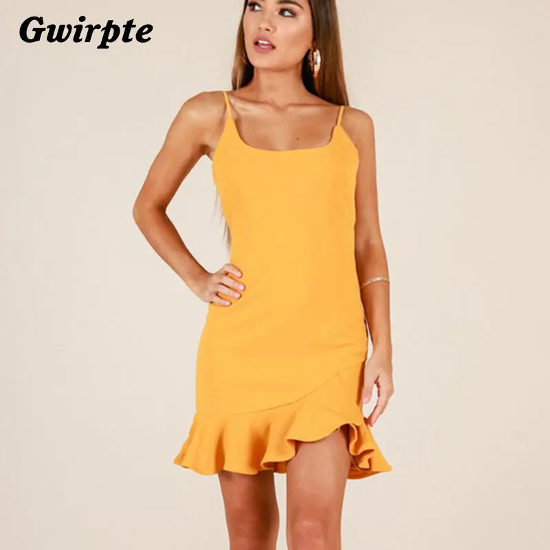 Gwirpte 2018 Fashion Dress Women Sexy Sleeveless Ruffles Asymmetrical Vestidos Solid Women Spaghetti Strap dresses
Gwirpte 2018 Fashion Dress Women Sexy Sleeveless Ruffles Asymmetrical Vestidos Solid Women Spaghetti Strap dresses