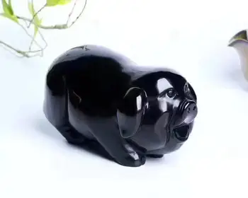 Natural Stone Obsidian Carving Pig Reiki Healing Crystal Feng Shui Home Decorations Furnishing articles Fortune
Natural Stone Obsidian Carving Pig Reiki Healing Crystal Feng Shui Home Decorations Furnishing articles Fortune