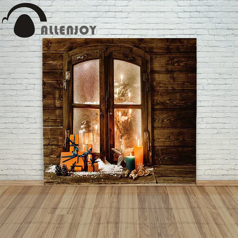 Allenjoy Рождественская фотография Фон окно подарок свеча Звезда Детская виниловая