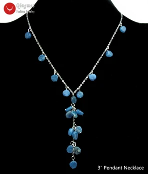 Qingmos Trendy Blue Natural Stone Pendant Necklace for Women with Baroque 9-10mm Apatite Stone Necklace Jewelry Choker17'' n6544
Qingmos Trendy Blue Natural Stone Pendant Necklace for Women with Baroque 9-10mm Apatite Stone Necklace Jewelry Choker17'' n6544