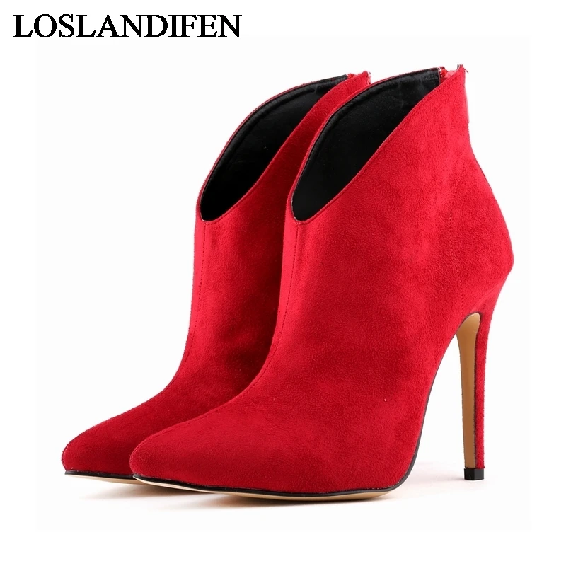 2018 Women Spring Autumn Solid Ankle Boot Sexy Thin High Heel Boots Fashion Pointed Toe Faux Suede Leather Shoes NLK-C0089
2018 Women Spring Autumn Solid Ankle Boot Sexy Thin High Heel Boots Fashion Pointed Toe Faux Suede Leather Shoes NLK-C0089