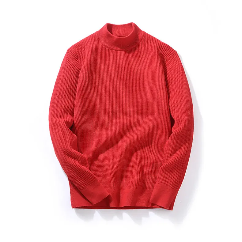 2018 Winter Mock-Neck Pullover Men Cotton Thicken Knitted Turtlenck Sweater Men Autumn Turtle-neck Mens Sweaters Drop-shipping 02