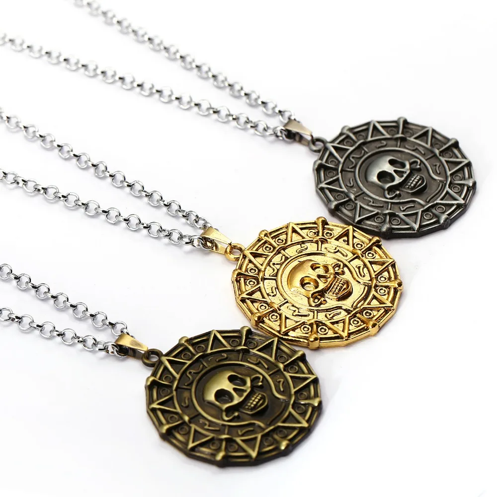 12Pcs 3 Colors Pirates Of The Caribbean Necklace Medallion Jack Sparrow Aztec Coin Vintage Pendant Johnny Depp Trinket Choker
12Pcs 3 Colors Pirates Of The Caribbean Necklace Medallion Jack Sparrow Aztec Coin Vintage Pendant Johnny Depp Trinket Choker