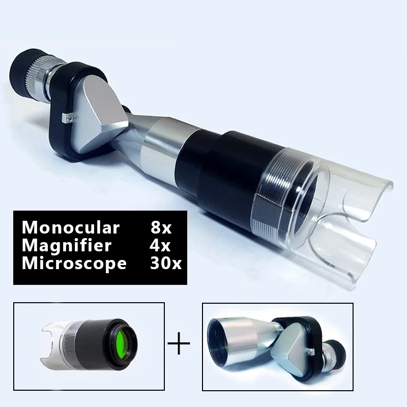 NEW Mini 8X20 Silver Metal Pocket Monocular Eyepiece with 4X Magnifier 30X Microscope Fully Coated for Hiking Climbing Travel
NEW Mini 8X20 Silver Metal Pocket Monocular Eyepiece with 4X Magnifier 30X Microscope Fully Coated for Hiking Climbing Travel