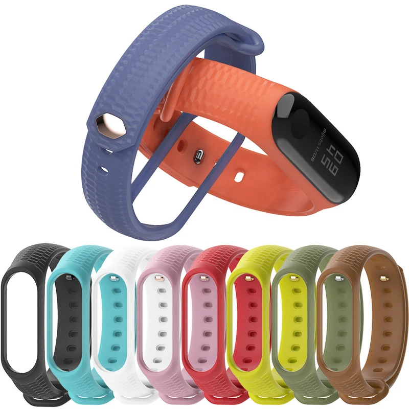 Модный силиконовый ремешок Mi Band 3 Красочные ремешки для Xiaomi 4 оригинальный