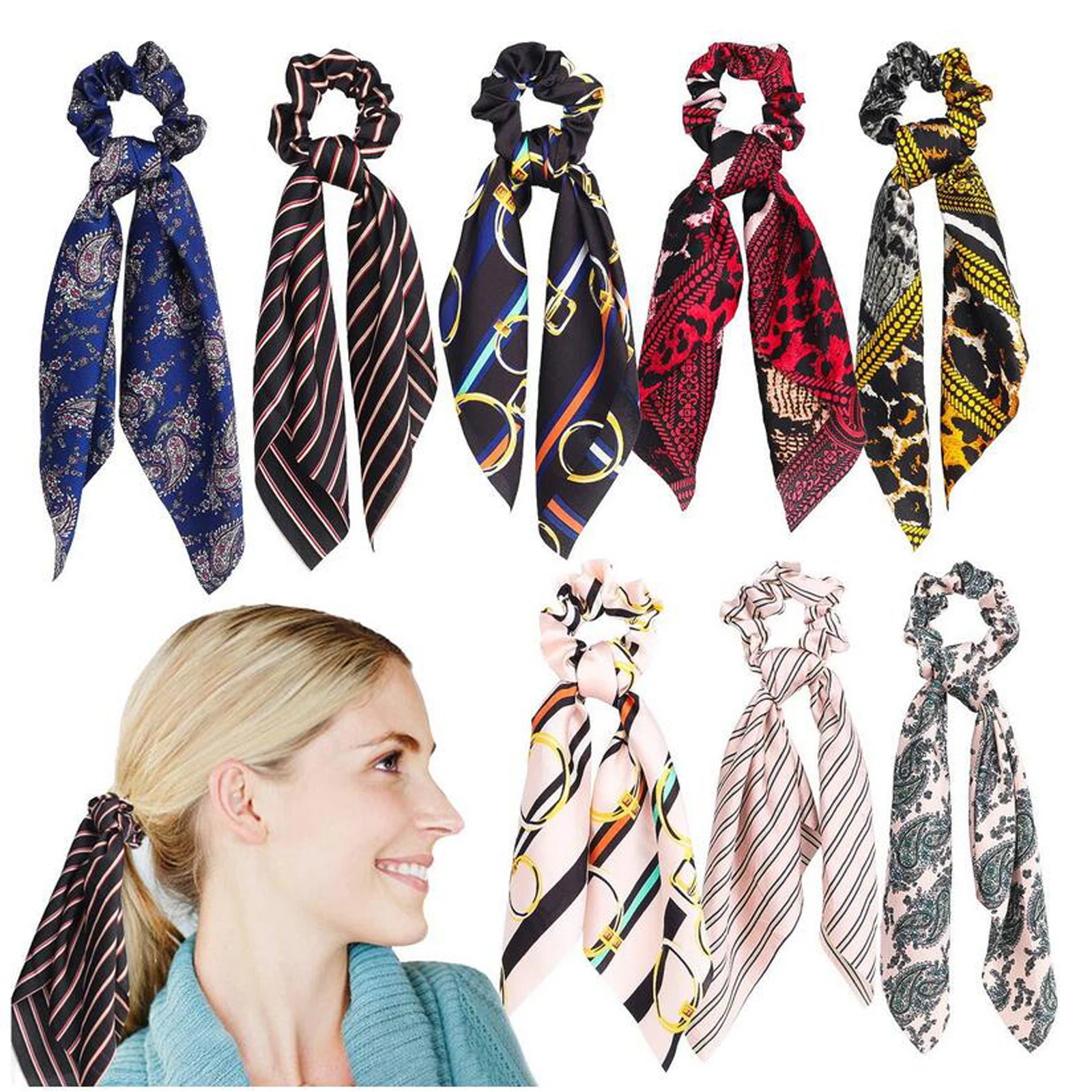 Fashion Summer Ponytail Scarf Elastic Hair Rope For Adult Hair Scrunchies Women Bohemia Hairband Girls Hair Accessories
Fashion Summer Ponytail Scarf Elastic Hair Rope For Adult Hair Scrunchies Women Bohemia Hairband Girls Hair Accessories