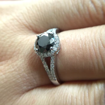 925 Silver Black Round Moissanite 2carat 8MM lab Diamond Halo Wedding Engagement Ring with Side Stoens for Women
925 Silver Black Round Moissanite 2carat 8MM lab Diamond Halo Wedding Engagement Ring with Side Stoens for Women