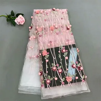 Pink latest design 3D lace fabric with 3D flower ball Nigerian lace face for wedding dress HJ224-1
Pink latest design 3D lace fabric with 3D flower ball Nigerian lace face for wedding dress HJ224-1