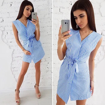 Women Dresses Summer Multicolor Beautiful Designed Sweet Sleeveless V- Neck Tie Stripe Dress De Verano Vestidos
Women Dresses Summer Multicolor Beautiful Designed Sweet Sleeveless V- Neck Tie Stripe Dress De Verano Vestidos