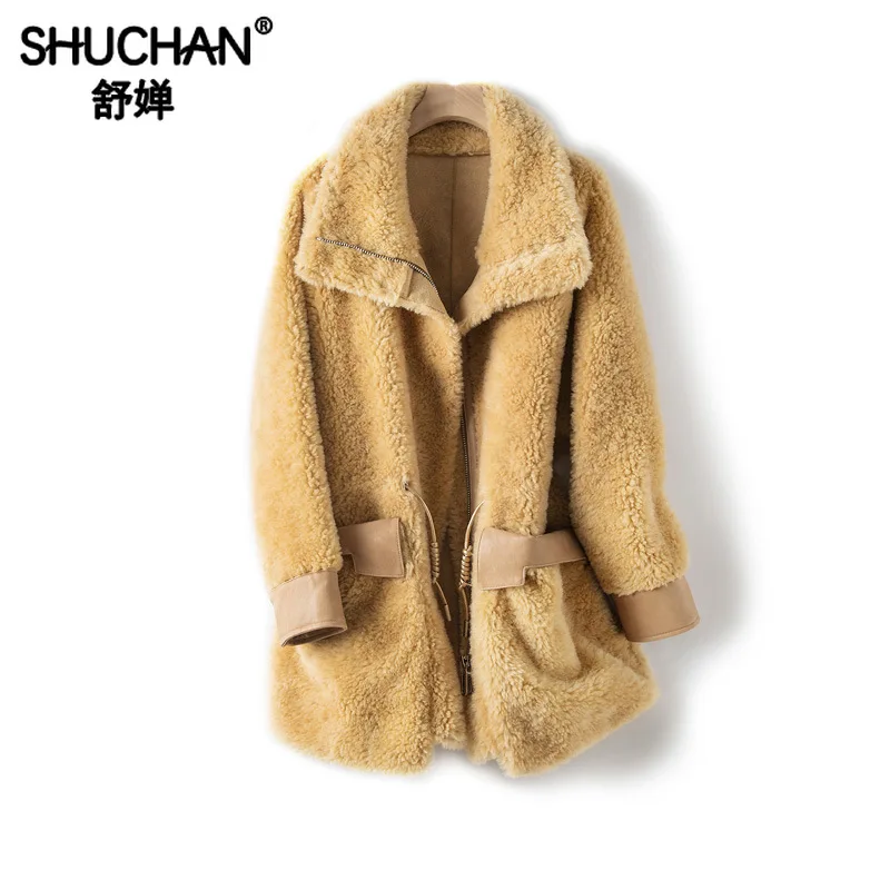 Shuchan 2019 Winter Women Designer Coat Thick Warm Fur Wool Sheep Wide-waisted Warm Outerwear Coats and Jackets Women
Shuchan 2019 Winter Women Designer Coat Thick Warm Fur Wool Sheep Wide-waisted Warm Outerwear Coats and Jackets Women