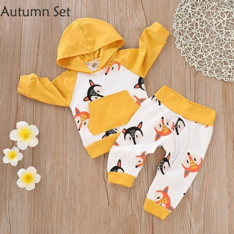 Cute For Toddler Kids Baby Girls Clothes Long Sleeve Hodded Top + Pants 2pieces Set Autumn Fox Print Clothes Outfits Set
Cute For Toddler Kids Baby Girls Clothes Long Sleeve Hodded Top + Pants 2pieces Set Autumn Fox Print Clothes Outfits Set