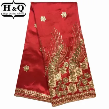 H&Q High Quality African George Satin Lace Fabric with sequins Red Indian Silk Embroidered George Lace Fabric For Dress
H&Q High Quality African George Satin Lace Fabric with sequins Red Indian Silk Embroidered George Lace Fabric For Dress