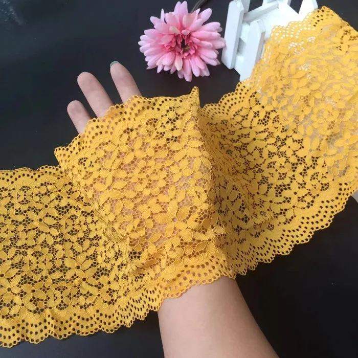 5Yard high quality Stretch elastic lace ribbon 17cm width yellow lace Trim embroidered nigerian african lace fabric sewing
5Yard high quality Stretch elastic lace ribbon 17cm width yellow lace Trim embroidered nigerian african lace fabric sewing