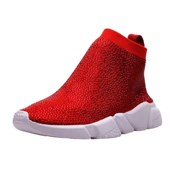 2018 Spring and Autumn Women's Fashion Stretch Sock Boots Handmade Rhinestones Sneakers Knit Sock Sneakers Shoes Women
2018 Spring and Autumn Women's Fashion Stretch Sock Boots Handmade Rhinestones Sneakers Knit Sock Sneakers Shoes Women