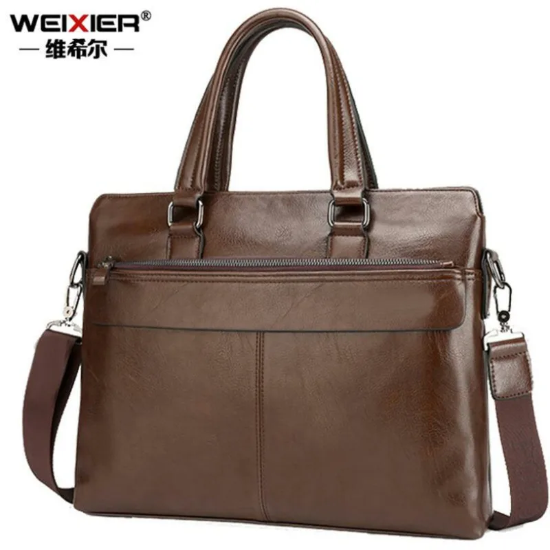 Weixier Men's business handbag new Large capacity computer bag Men's business Bags PU Leather Man Bags and handbag L5017