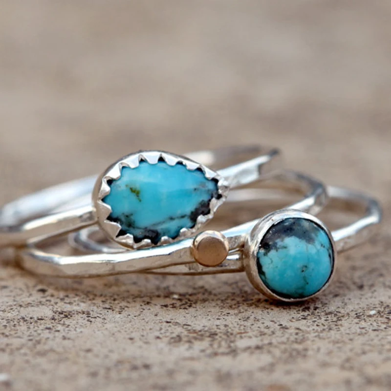 Vintage 3pcs Blue Stone Rings Set for Women Retro Antique Silver Stacking Rings Boho Jewelry Wedding Gift Aneis Feminino Z5R011
Vintage 3pcs Blue Stone Rings Set for Women Retro Antique Silver Stacking Rings Boho Jewelry Wedding Gift Aneis Feminino Z5R011