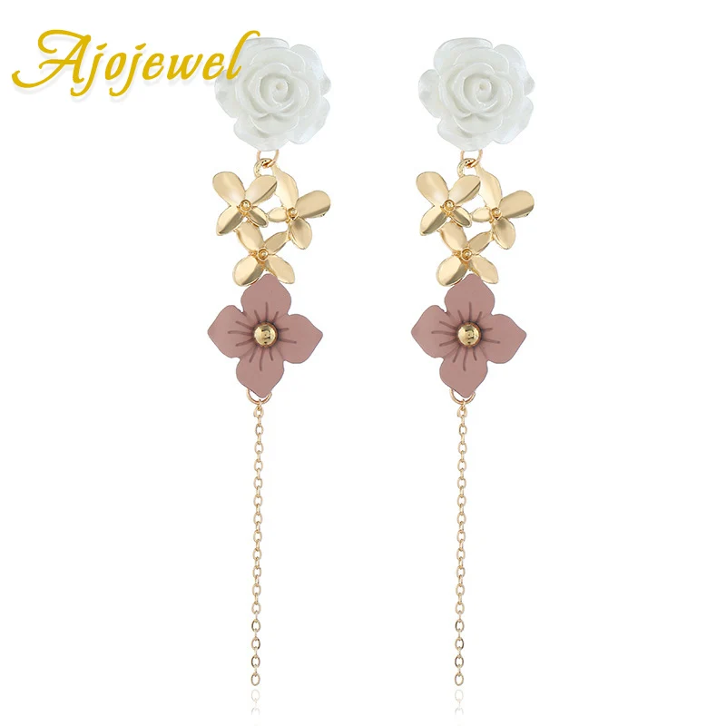 Ajojewel White Resin Flower Long Earrings For Women Elegant Korean Earrings Wholesale
Ajojewel White Resin Flower Long Earrings For Women Elegant Korean Earrings Wholesale