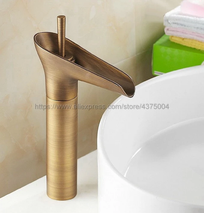 Single Lever waterfall Bathroom Basin Faucet Brass Antique Hot and Cold bathroom Sink Mixer Taps Nnf001
Single Lever waterfall Bathroom Basin Faucet Brass Antique Hot and Cold bathroom Sink Mixer Taps Nnf001