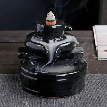 Chinese Ceramic Incense Burner Retro Stone Mill Smoke Waterfall Incense Holder Backflow Censer For Home Office Decor Encensoir
Chinese Ceramic Incense Burner Retro Stone Mill Smoke Waterfall Incense Holder Backflow Censer For Home Office Decor Encensoir