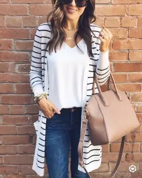 Hot Fashion Women Long Sleeve Stripe Sweater Top Casual Cardigan Outwear Coat Jacket
Hot Fashion Women Long Sleeve Stripe Sweater Top Casual Cardigan Outwear Coat Jacket