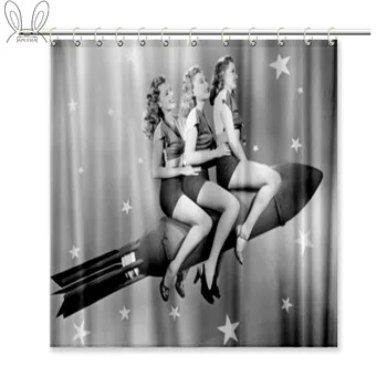 Aplysia Vintage Shower Curtain Three Women Sitting on Rocket Bathroom Decor Curtain Waterproof Washable with Sets
Aplysia Vintage Shower Curtain Three Women Sitting on Rocket Bathroom Decor Curtain Waterproof Washable with Sets