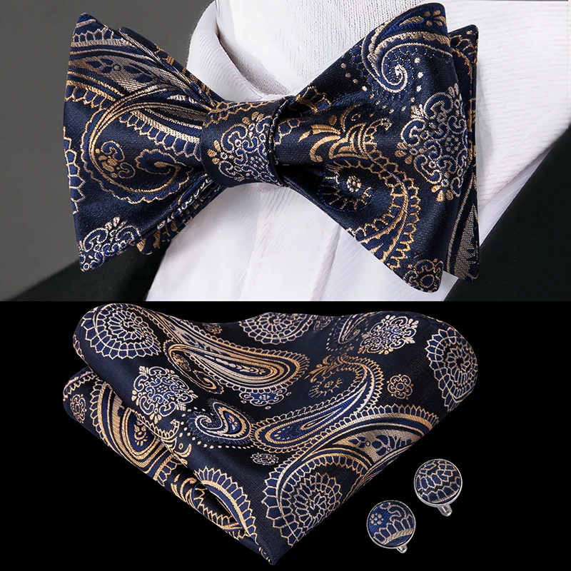 LH-2018 Hi-Tie Luxury Paisley Silk Woven Men Butterfly Self Bow Tie Gold Blue BowTie Handkerchief Cufflinks Suit Wedding Set
LH-2018 Hi-Tie Luxury Paisley Silk Woven Men Butterfly Self Bow Tie Gold Blue BowTie Handkerchief Cufflinks Suit Wedding Set