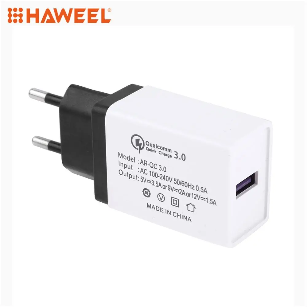 HAWEEL быстрое зарядное устройство с одним входом QC3.0 и USB-портами выходное 3 0 а