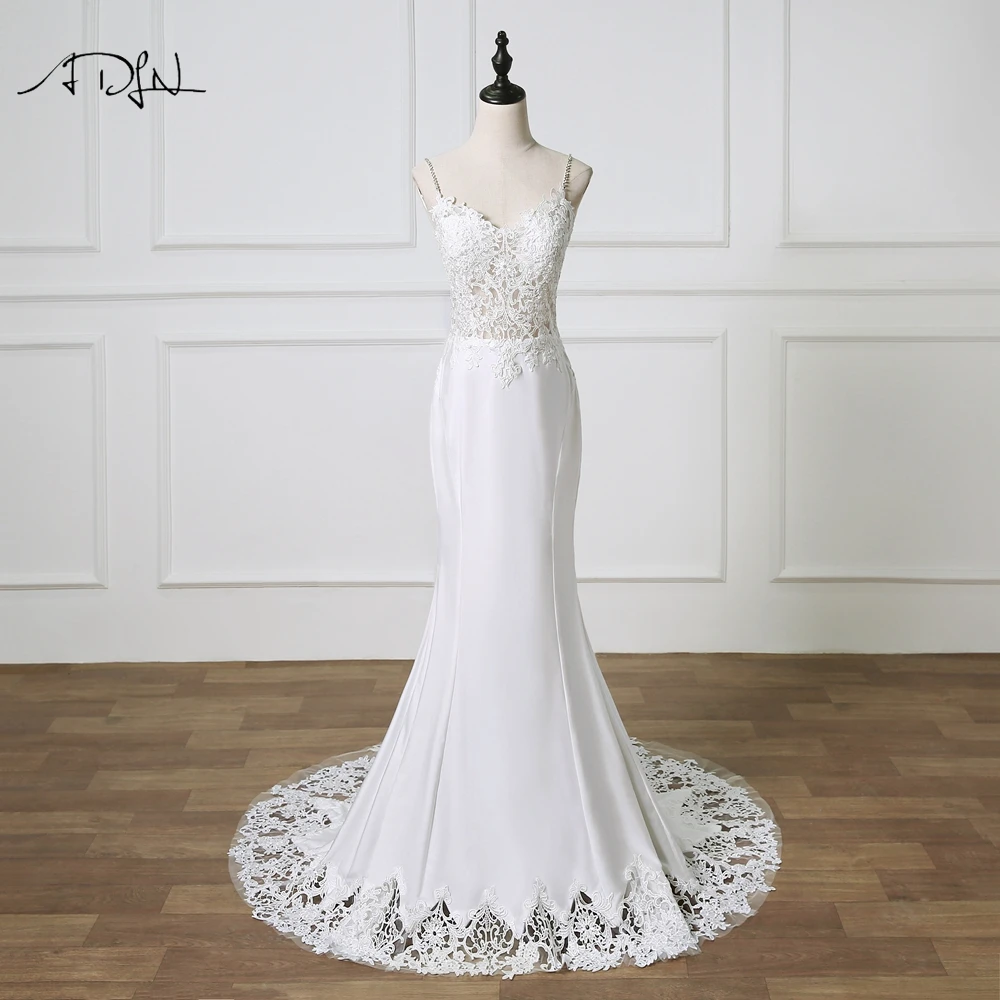 ADLN Mermaid Wedding Dresses Lace Boho Bridal Gown Backless Sexy Spaghetti Straps robe de mariee 2019 Bride Dress
ADLN Mermaid Wedding Dresses Lace Boho Bridal Gown Backless Sexy Spaghetti Straps robe de mariee 2019 Bride Dress