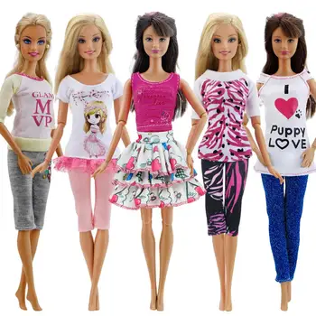 5 Pcs / Set Handmade Mixed Style Outfit Cute Blouse Shirt Mini Dress Leggings Clothes For Barbie Doll Accessories Kids Toy
5 Pcs / Set Handmade Mixed Style Outfit Cute Blouse Shirt Mini Dress Leggings Clothes For Barbie Doll Accessories Kids Toy