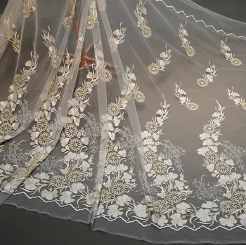 1yard DIY full mesh embroidery car bone of gold lace fabric Upscale garment accessories cloth 135cm wide
1yard DIY full mesh embroidery car bone of gold lace fabric Upscale garment accessories cloth 135cm wide