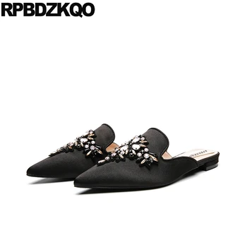Satin Ladies Beautiful Flats Shoes Designer Slip On Slippers Flower Summer Diamond Women Pointed Toe Rhinestone Crystal Mules
Satin Ladies Beautiful Flats Shoes Designer Slip On Slippers Flower Summer Diamond Women Pointed Toe Rhinestone Crystal Mules