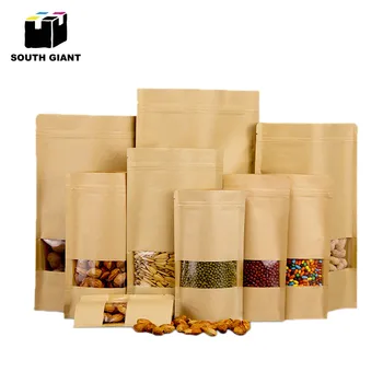 Kraft Stand Up Zip Lock Pouches Bag with Rectangle Clear Window Resealable Zipper Ziplock Closure Heat Seal for Food Packaging
Kraft Stand Up Zip Lock Pouches Bag with Rectangle Clear Window Resealable Zipper Ziplock Closure Heat Seal for Food Packaging