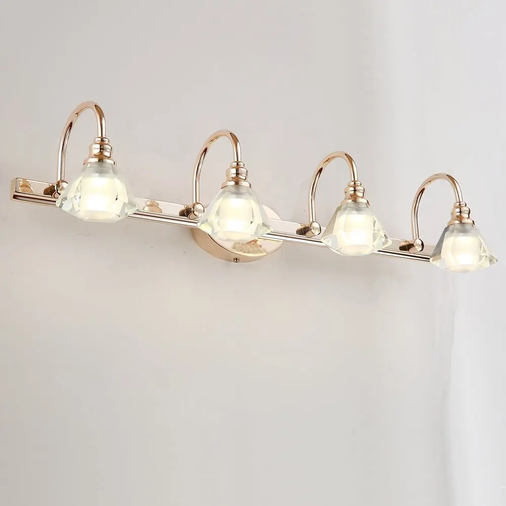 Modern Crystal Heads LED Bathroom Wall Lamp Mirror Front Golden Wall Sconces Washroom Crystal Wall Lighting Fixtures
Modern Crystal Heads LED Bathroom Wall Lamp Mirror Front Golden Wall Sconces Washroom Crystal Wall Lighting Fixtures