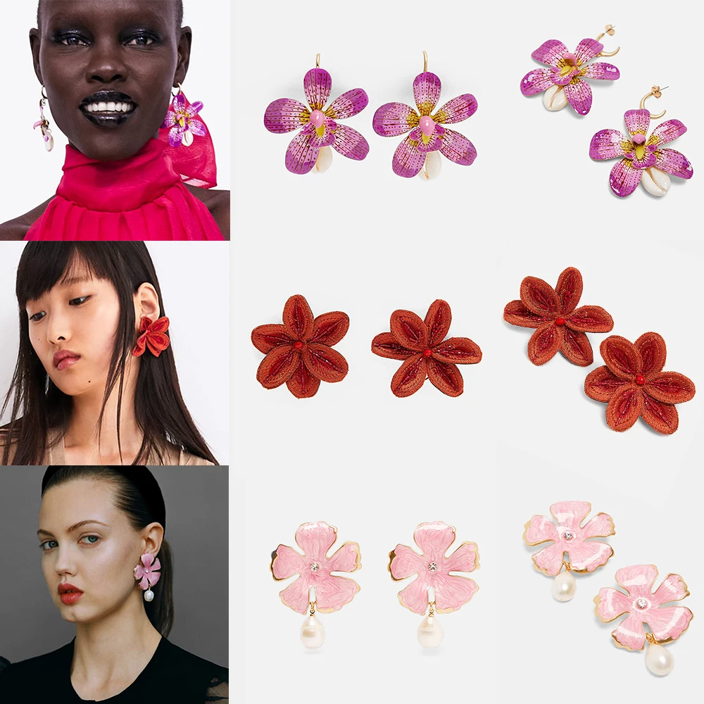 Ladyfirsy 2019 Newly ZA Statement Earrings Women Wedding Gifts Jewelry Accessories Boho Cloth Flower Earrings with Pearl Pendent
Ladyfirsy 2019 Newly ZA Statement Earrings Women Wedding Gifts Jewelry Accessories Boho Cloth Flower Earrings with Pearl Pendent