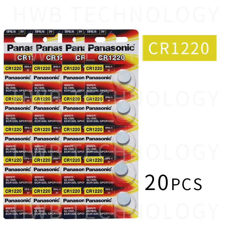 20X for PANASONIC CR1220 BR1220 DL1220 ECR1220 LM1220 3v lithium battery Cell Button Card Batteries Button coin for watches,toys
20X for PANASONIC CR1220 BR1220 DL1220 ECR1220 LM1220 3v lithium battery Cell Button Card Batteries Button coin for watches,toys