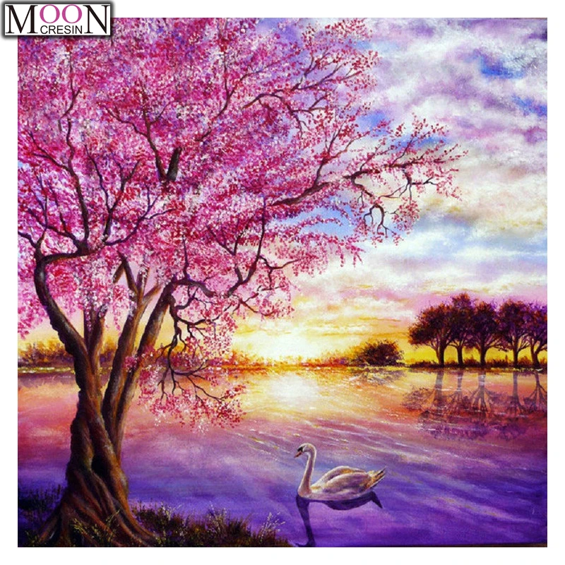 

MOONCRESIN 5D DIY Diamond Painting Cross Stitch Autumn Scenery Diamond Embroider Full Square Drill Mosaic Decoration Rhinestones