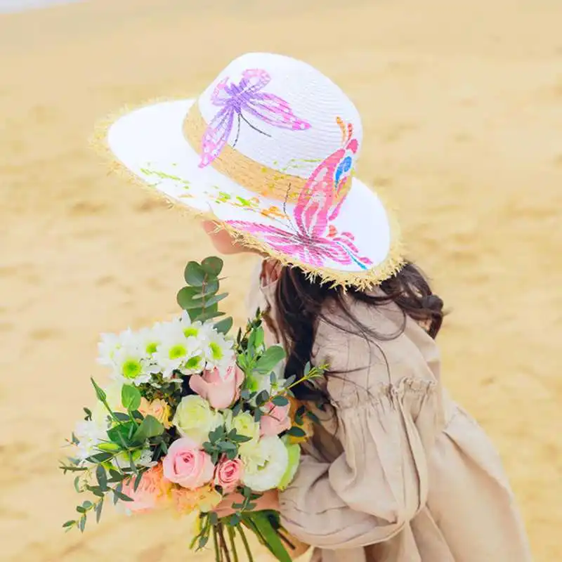 WZCX 2019 New Hand Painted Butterfly Tassel Casual Tide Straw Hat Outdoor Korean Version Summer Beach Hat Women'S Cap
WZCX 2019 New Hand Painted Butterfly Tassel Casual Tide Straw Hat Outdoor Korean Version Summer Beach Hat Women'S Cap