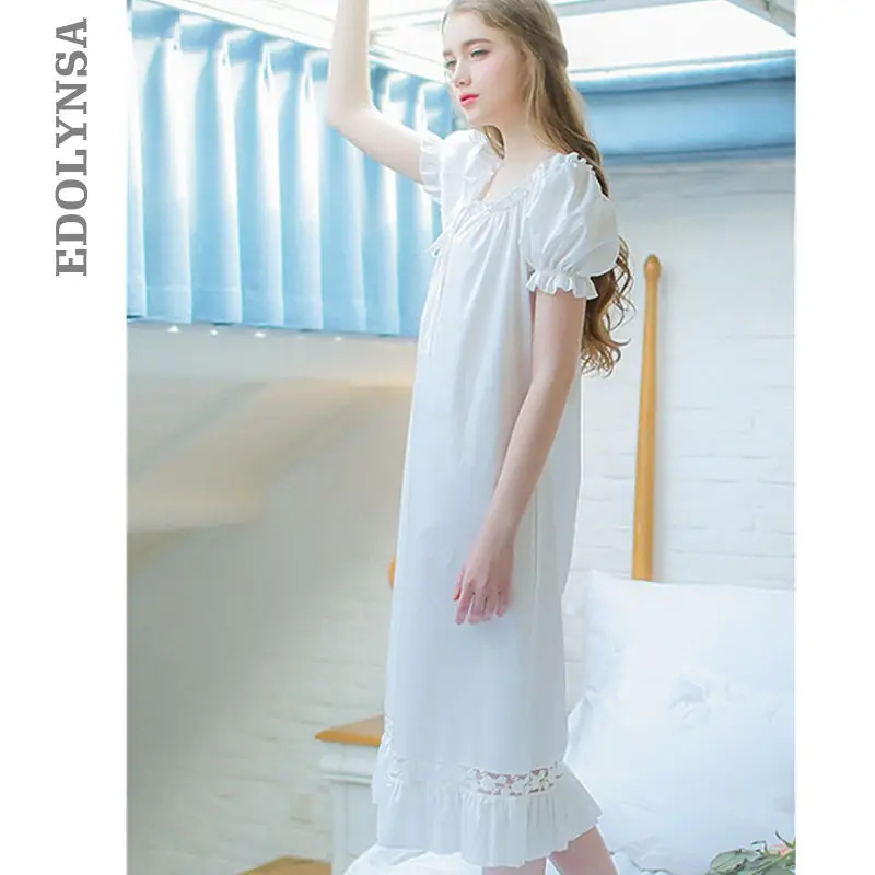 2019 Women Fashion Sleepwear Lantern Sleeve Bow Solid White Cotton Brief Style Vintage Night Dress Long Nightgown Negligee T96
2019 Women Fashion Sleepwear Lantern Sleeve Bow Solid White Cotton Brief Style Vintage Night Dress Long Nightgown Negligee T96