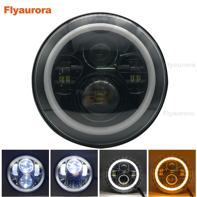 Аксессуары для мотоциклов Universa Tour Street Glide Road King Softail 7-дюймовая фара LED Halo DRL