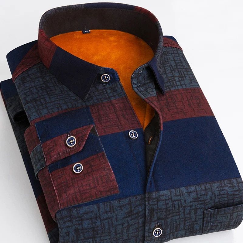 2019 new autumn and winter men's warm shirt and plush men's long sleeve shirt, men's checked shirt 4XL
2019 new autumn and winter men's warm shirt and plush men's long sleeve shirt, men's checked shirt 4XL