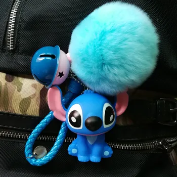 Cute Animal Stitch Cartoon Toy Doll Leather Rope Keychain Fluffy Rabbit Fur Ball Pompons Key Rings Bell Porte Clef Key Chains
Cute Animal Stitch Cartoon Toy Doll Leather Rope Keychain Fluffy Rabbit Fur Ball Pompons Key Rings Bell Porte Clef Key Chains