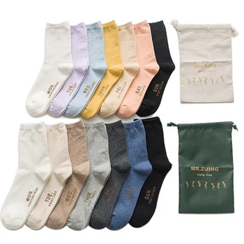 2019 Fashion 14pcs=7 Pairs Of Couples Cotton Socks Women Funny Letters Print Socks Candy Color Japanese College Trend Week Socks
2019 Fashion 14pcs=7 Pairs Of Couples Cotton Socks Women Funny Letters Print Socks Candy Color Japanese College Trend Week Socks