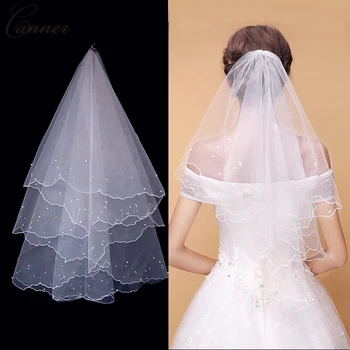 Women Elegant Pearl Beads Wedding Veil White Short Tulle Bridal Veils 1.5M Wedding Accessories Q40
Women Elegant Pearl Beads Wedding Veil White Short Tulle Bridal Veils 1.5M Wedding Accessories Q40