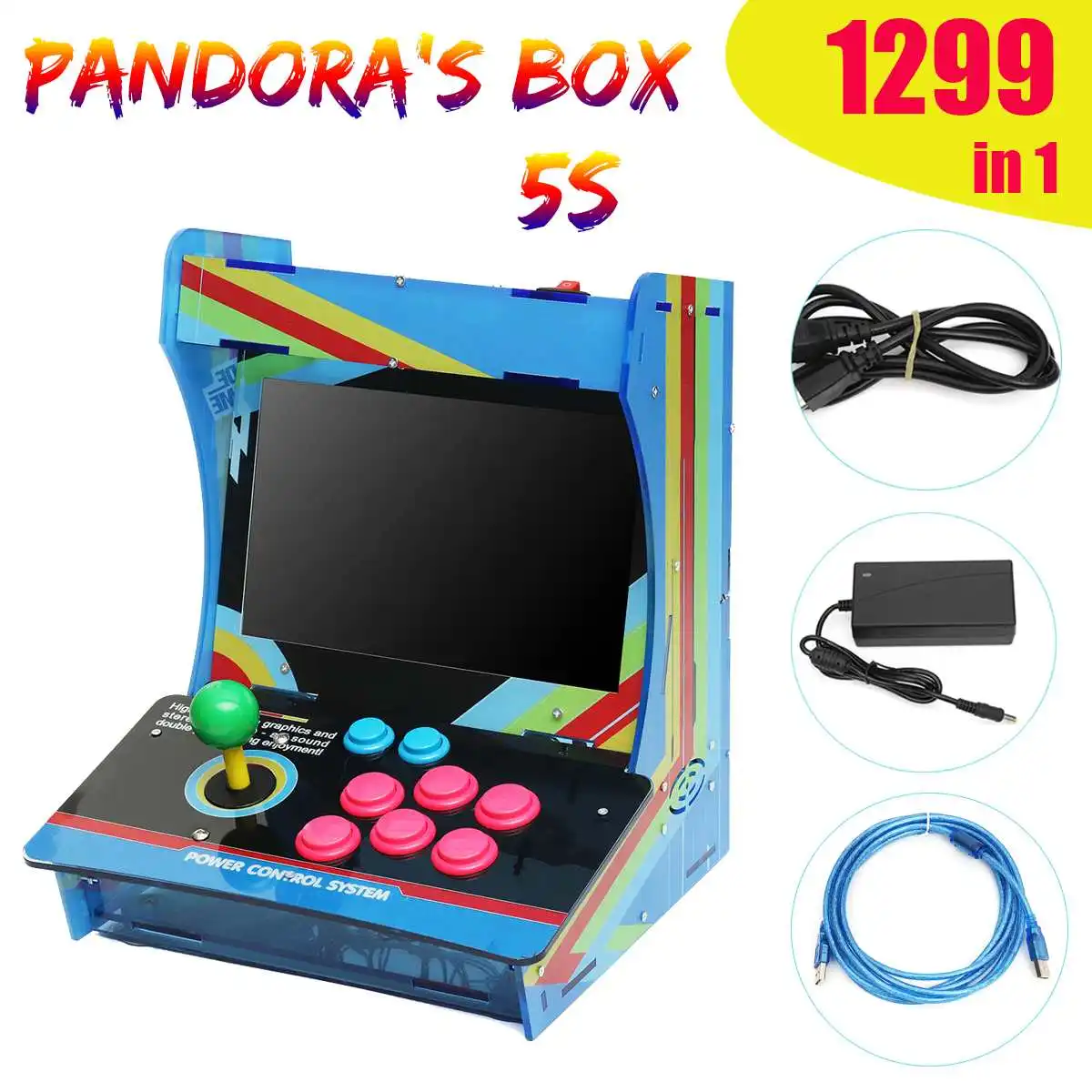 For PandoraBox 5S 1299 in 1 Single Player Joystick Arcade Game Console with Display Screen
For PandoraBox 5S 1299 in 1 Single Player Joystick Arcade Game Console with Display Screen