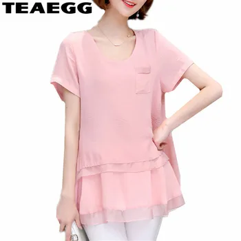 TEAEGG Chiffon Womens Blouses And Tops Plus Size 4XL 5XL Pink Woman Blouse 2020 Ruffles Women Summer Tops Blusas Mujer AL958
TEAEGG Chiffon Womens Blouses And Tops Plus Size 4XL 5XL Pink Woman Blouse 2020 Ruffles Women Summer Tops Blusas Mujer AL958