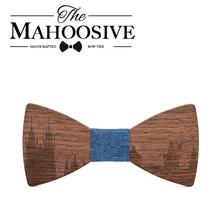Mahoosive Skyline мужской галстук бабочка деревянный Шелковый