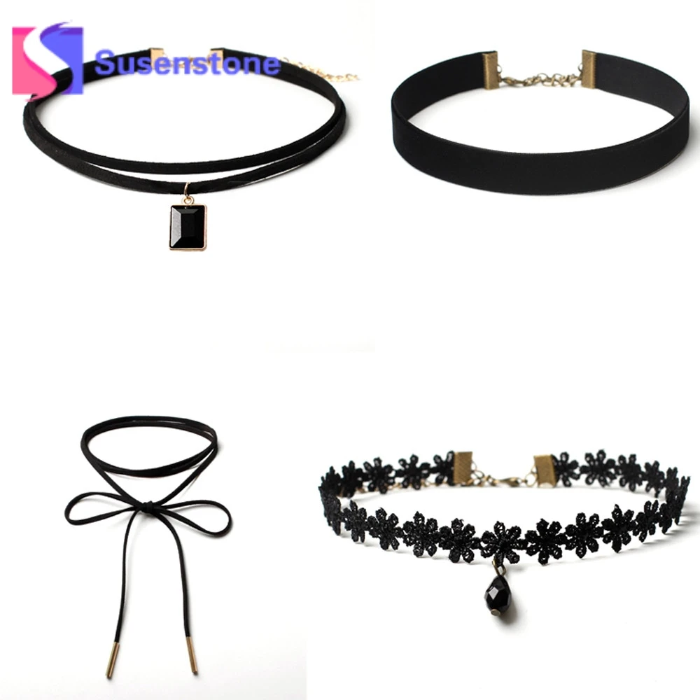 2019 Hot 4Pcs/set Gothic Punk Style Velvet Tattoo Lace Necklace Long pendant Jewelry Women Black Necklaces Pendants Wholesale
2019 Hot 4Pcs/set Gothic Punk Style Velvet Tattoo Lace Necklace Long pendant Jewelry Women Black Necklaces Pendants Wholesale