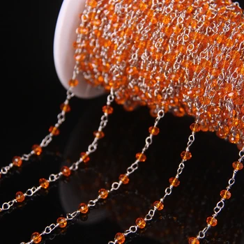 5Meter Orange Glass Silver Plated Wire Wrapped Rosary Chain,3x4mm Crystal Glass Faceted Rondelle Bead Link Chain DIY Necklaces
5Meter Orange Glass Silver Plated Wire Wrapped Rosary Chain,3x4mm Crystal Glass Faceted Rondelle Bead Link Chain DIY Necklaces